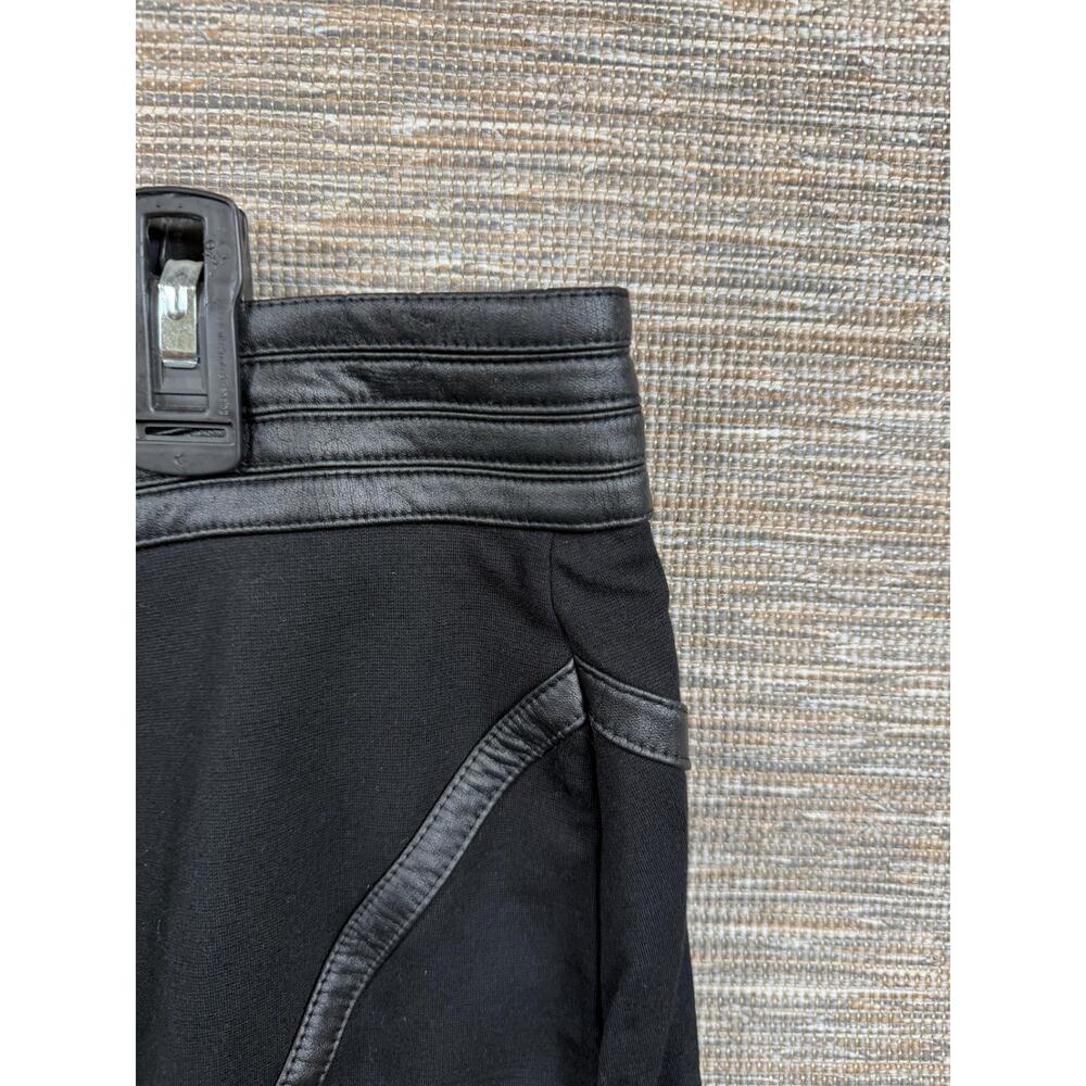 Chico’s Straight Pencil Skirt Womens 2.5 US 14 Black Faux Leather Trim Stretch - Picture 4 of 9